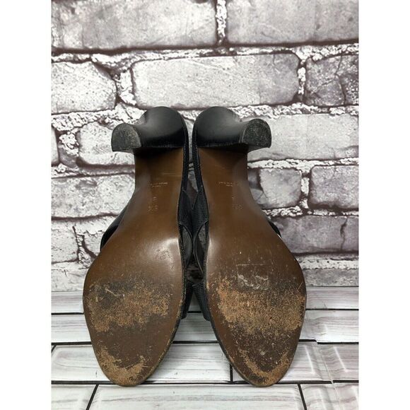 Walter Steiger Black Leather Python Print Heel Sandals Women’s Sz 8.5B US/39EU - Picture 15 of 16